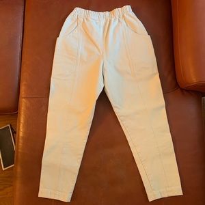 Elizabeth Suzann Clyde Work Pant, Cotton Canvas, Natural, Size 4- Reg, like new